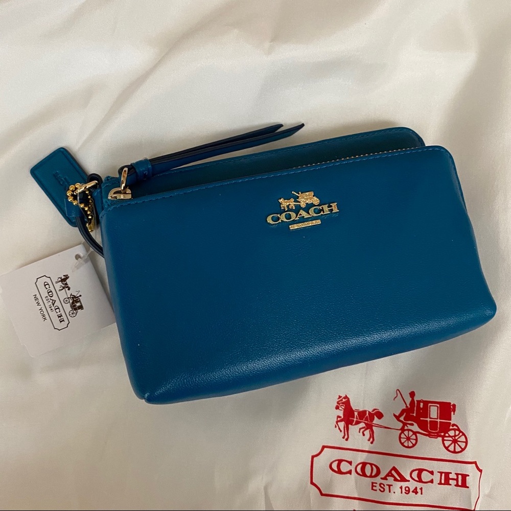 Turquoise Coach Wristlet Wallet